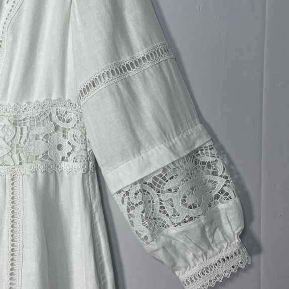 Soft Surroundings size 10 lined, 100%Linen,laced long maxi dress. Beautiful. (I) - Picture 7 of 8